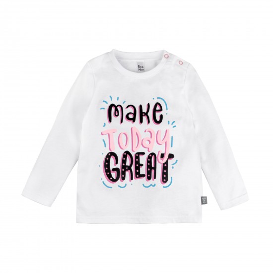 T-shirt with inscription for baby girl, white